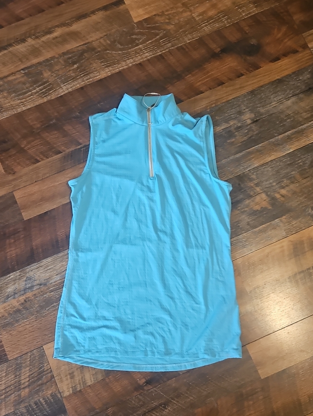 Coolblast 100 Sleeveless Aqua Zip-Front Performance Tank